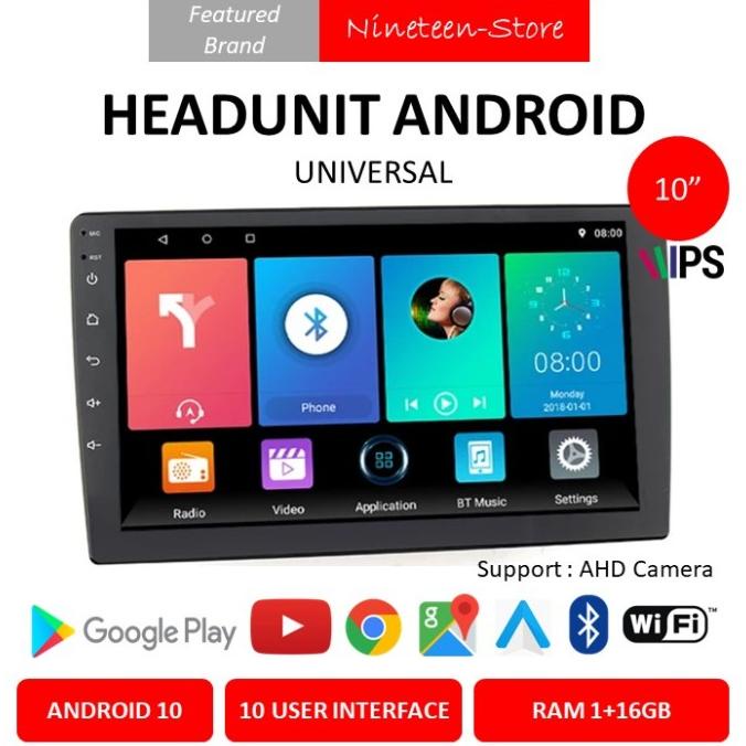 Headunit Android Universal 10 Inch Double Din Head Unit Tape Mobil