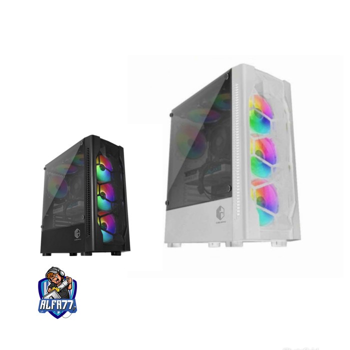 Best Seller Cube Gaming Byron Black / White Case Casing Pc