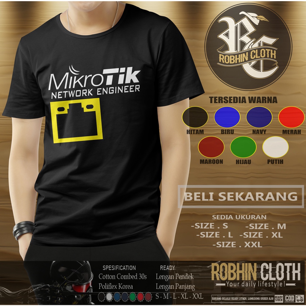 Kaos Mikrotik Network Engineer Baju Perusahaan