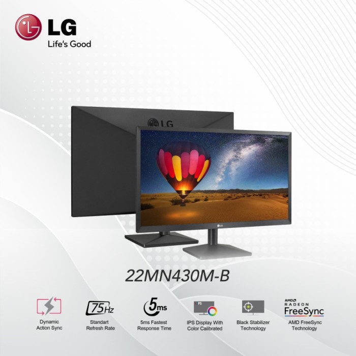 Terlaris Monitor Led Lg 22Mn430 / 22Mn430M-B Ips Full Hd 22" 75Hz