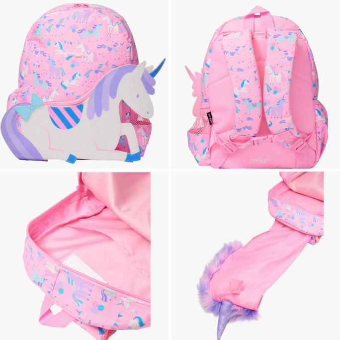 Smiggle Backpack Junior Hoodie Unicorn Ungu Tas Anak TK SD Original