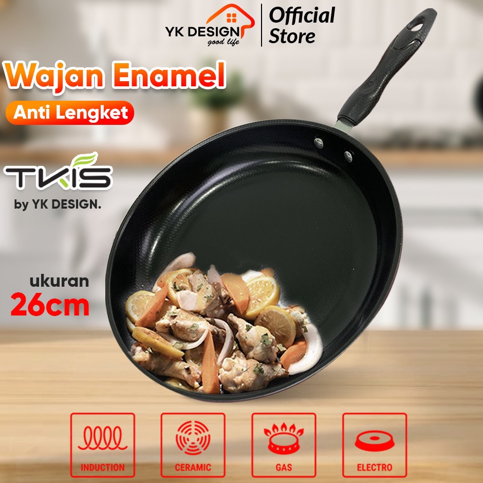 ` Rm TKIS By YK DESIGN Wajan Penggorengan Teflon Fry Pan Anti Lengket Diameter 26Cm TK-808 Super Pro