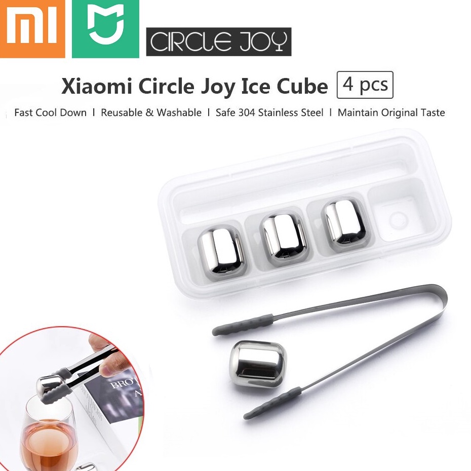 -0dl XIAOMI Mijia Circle Joy Ice Cube Es Batu Pendingin Minuman 304 Stainless Steel e Produk Premium