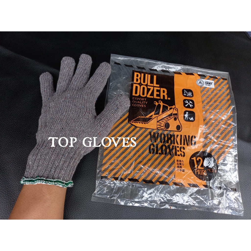 SARUNG TANGAN RAJUT BENANG 4 ABU-ABU MERK DOZER - SARUNG TANGAN KERJA - SARUNG TANGAN PROYEK