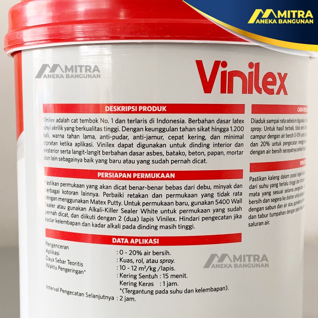CAT TEMBOK NIPPON PAINT VINILEX 1 KG / WARNA HITAM PUTIH / CAT KILOAN
