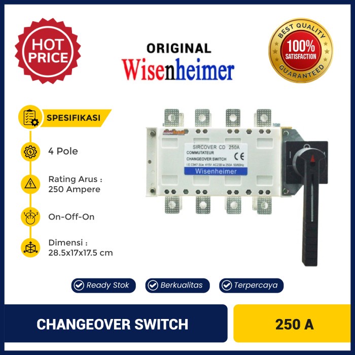 Best Seller Change Over Switch 4P 250A Cos Ohm Saklar Manual 250 Amper Wisenheimer