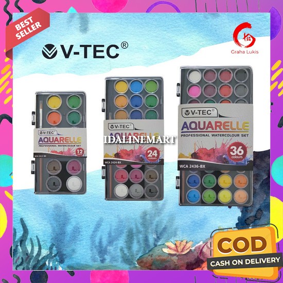 

Water Color Set Lengkap Semua Warna Murah Dan Bagus Non Toxic Tidak Beracun Watercolour Painting Cat Air Lukis Lengkap Cat Air Anak Set Lengkap Cat Lukis Kanvas Watercolor Set Art Padat Cair V-Tec Aquarelle Watercolour / Cat Air Set 12 / 24 / 36 Water