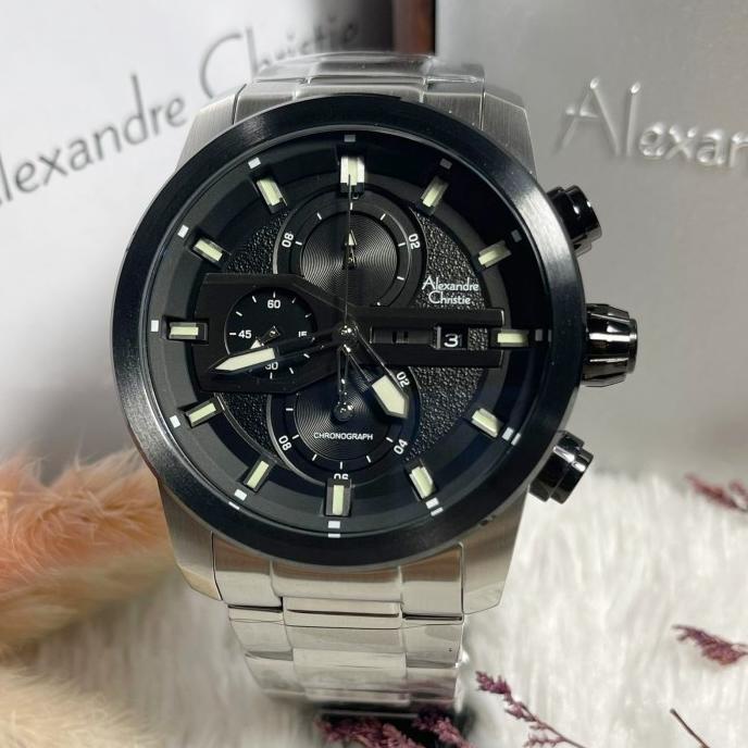 Jam Tangan Pria Alexandre Christie Ac 6559 Ac6559 Silver Black Oinudiana.Shop