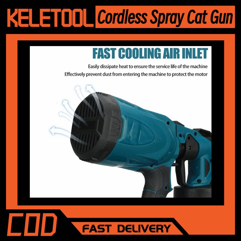 Keletool 1000ML Cordless Spray Cat Gun alat semprot cat elektrik portabel spray gun elektrik