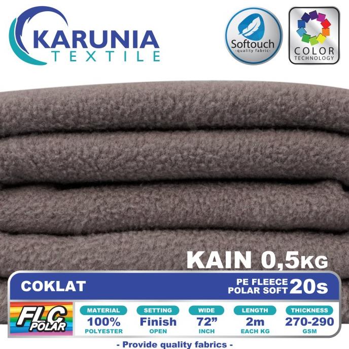 ><><><] Kain Polar Fleece 20s | Coklat | Karunia Textile