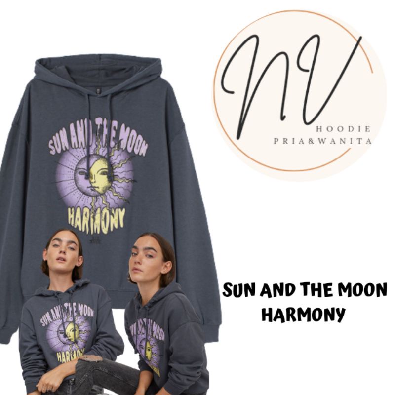 sweter hoodie sun and the moon