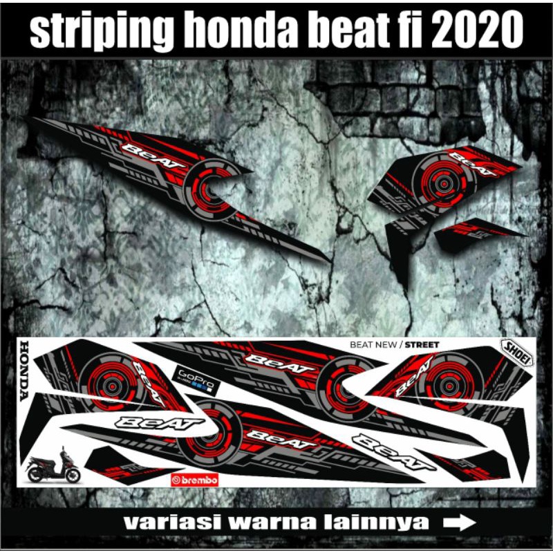 Striping Beat Fi Baru 2020 2021 2022 2023 / Stiker Motor Honda Beat Street / Deluxe / Sticker Honda 