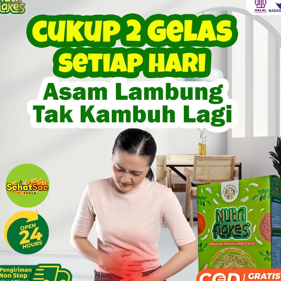 

✨SHOPEE MALL✨ Nutriflakes ORIGINAL - Minuman Umbi Garut & Ekstrak Daun Kelor Cukupi Kebutuhan Serat Harian & Kebutuhan Vitamin Kontrol Kadar Gula Darah Sarapan Diet Penurun Berat Badan BB Lancarkan Pencernaan Sumber Vitamin & Serat grosir