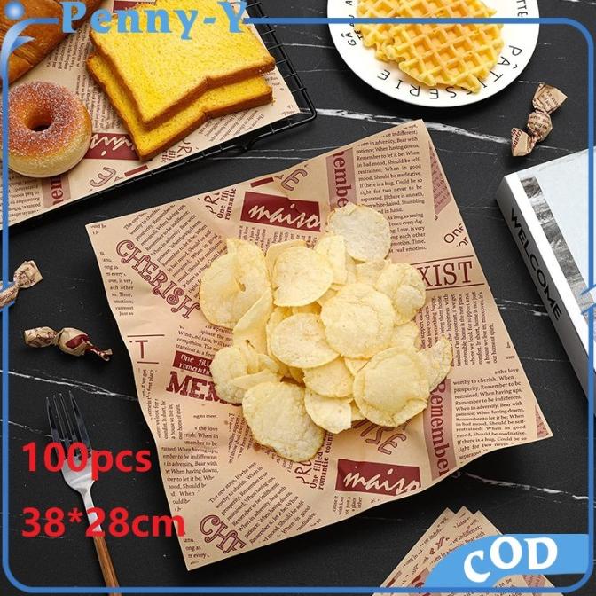 

Laris 100Pcs Kertas Roti Motif 38X28Cm Baking Paper Motif Wax Paper