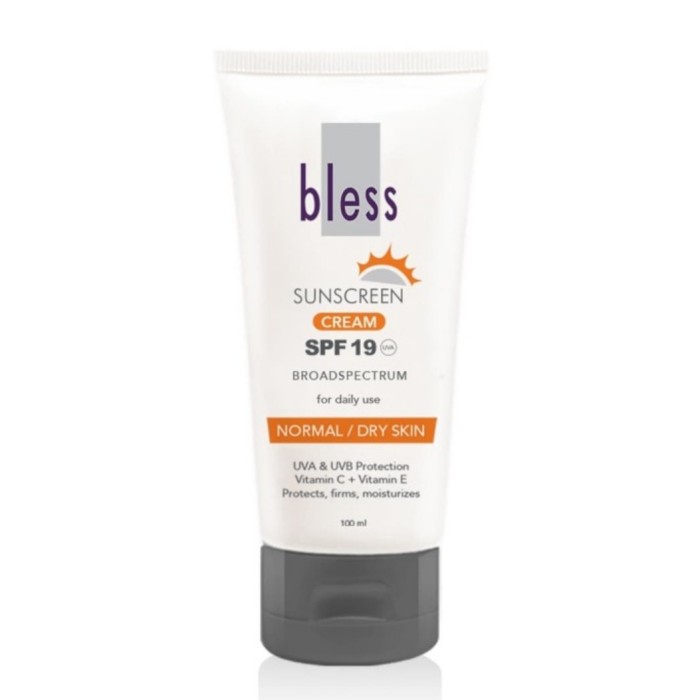 GRATIS ONGKIR bless sunscreen cream 100ml SPF19 for normal/ dry skin/ sunblock wajah