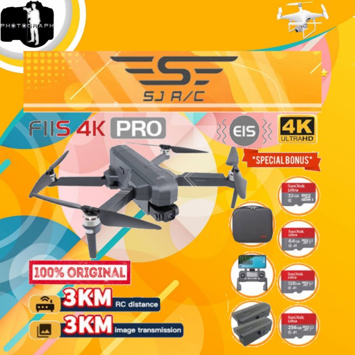 SJRC F11-4K-PRO DRONE QUADCOPTER UAV UHD 2-AXIS / DRONE SJRC F11PRO 4K ORIGINAL