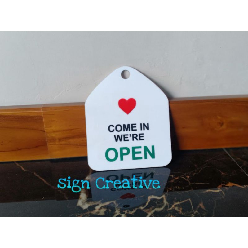 signage open close pintu