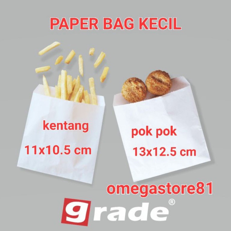 

[QHQ] paper bag kecil grade pok pok 13x12.5 cm kentang 11x10.5 cm 70