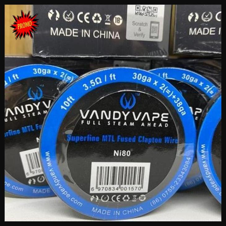 Vandy nichrome Ni80 Superfine EMTL Fused Clapton Alien 30 x 2+38 coil siskanoviani24