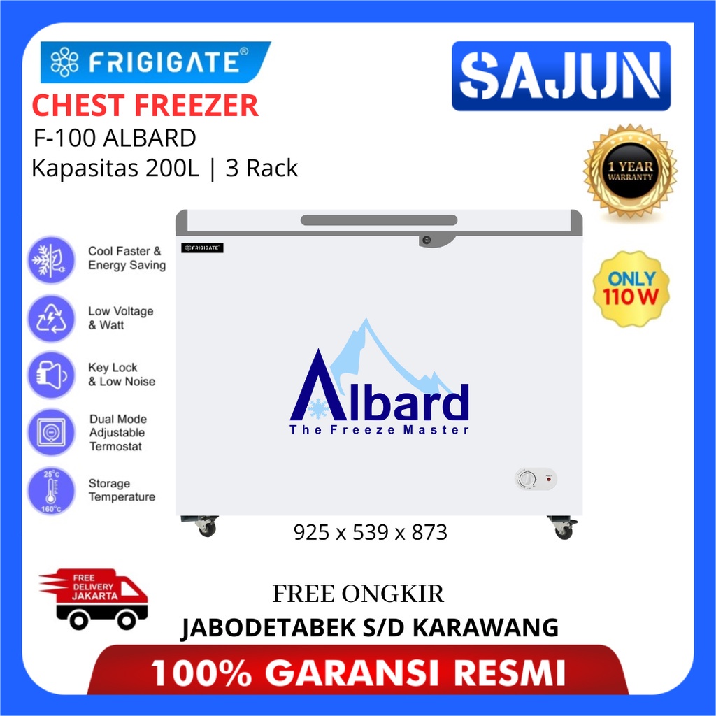FRIGIGATE ALBARD F200 Chest Freezer 200 Liter F-200 ALBARD Cooler