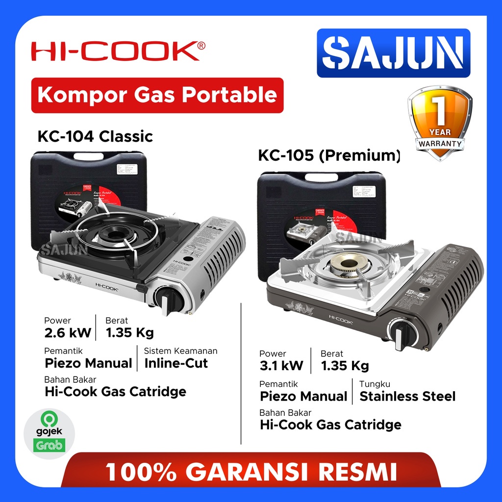 HI-Cook Kompor Gas Portable KC-104 Classic KC-105 Premium