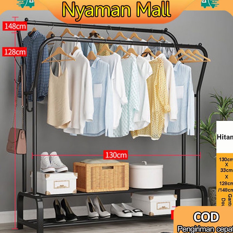 Harga Spesial.. Rak Baju Gantungan Baju Besi Stand Hanger Display  Rak Sepatu Penyimpanan Jaket Topi