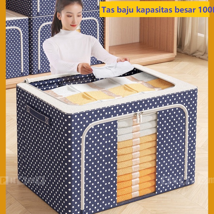 ➚BYi 24L/72L/100L Tempat baju / tempat penyimpanan baju/ tempat baju lipat/tas baju/storage box 100 
