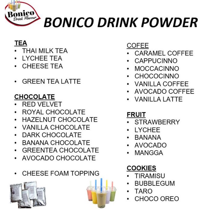 

BONICO GREENTEA LATTE powder 500gr Bubuk minuman green tea latee