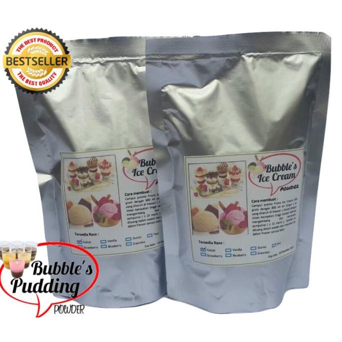 

Bubuk Es Krim,Taro 500 Gr, Bubble's Ice Cream Bulky Instant Powder