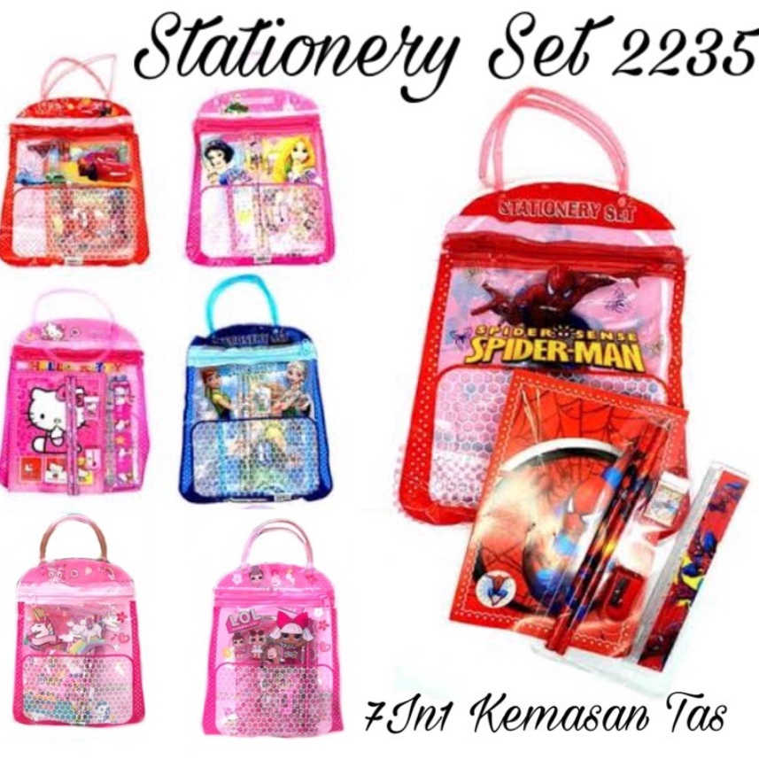 

【murah】 Stationery Set Tempat Pensil / Stationery Set Tas 7In1 Karakter / Paket Alat Tulis Kemasan Tas 2235