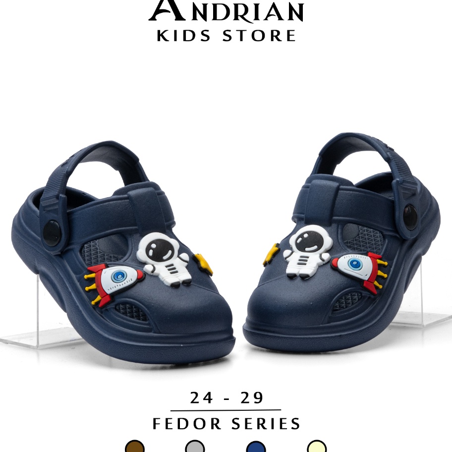 CJFN5037㊚ Sandal Anak Laki-laki Model Selop Tali Belakang berkarakter Astronot 2-5 Tahun ㍿