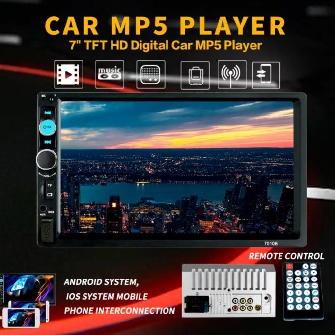 Tape mobil head unit double din 7 inch mp5 dengan kamera mundur