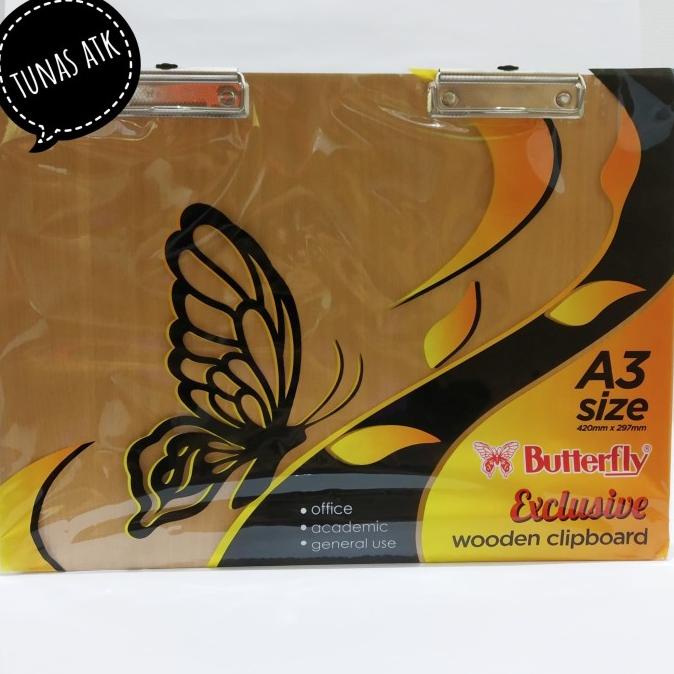 

Produk Unggulan] BUTTERFLY WOODEN CLIPBOARD A3