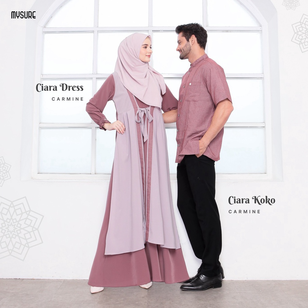 hxg-09 Mysure Baju Lebaran Couple Pasangan Remaja Kekinian Terbaru 2022 Premium Suami Istri Jumbo Or