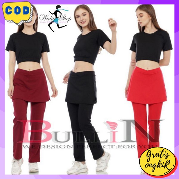 Crlana Legin Olah Raga Sport Gym Celana Rok Legging Wanita Mini Skirt Terbaru 2023 Leging Rok Ibuibu