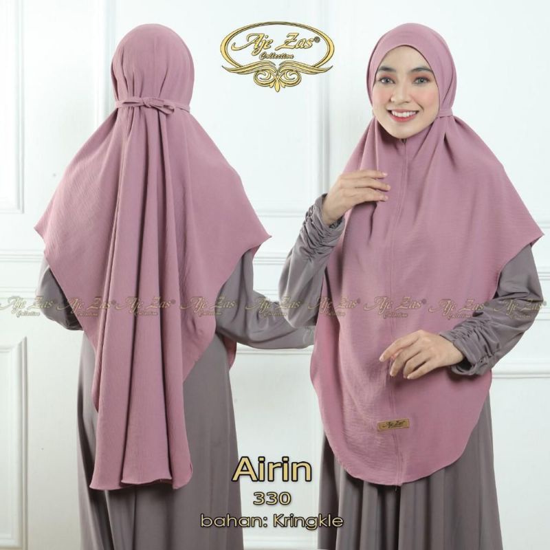 AJE ZAS - Hijab Crinkle Bergo Tali Tanpa Pet Kode-AIRIN Matt Crinkle Airflow