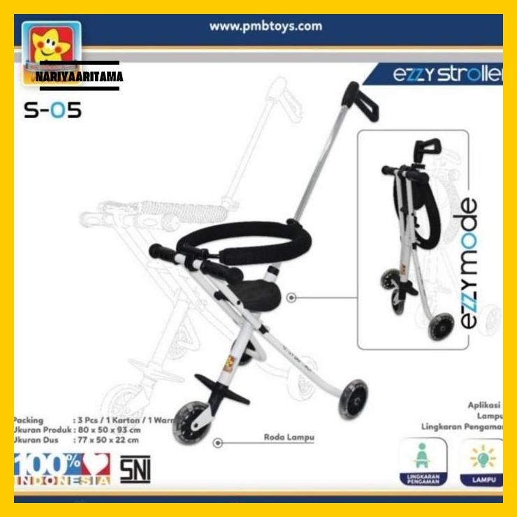 Stroller Ezzy Micro Trike s05 dorongan anak 2-6 Tahun Roda 3 FREE JOK nariyaaritama