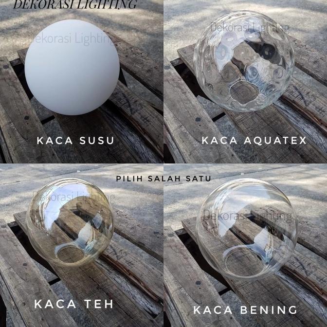 L472 Lampu gantung gold bola kaca susu modern minimalis bentuk oval