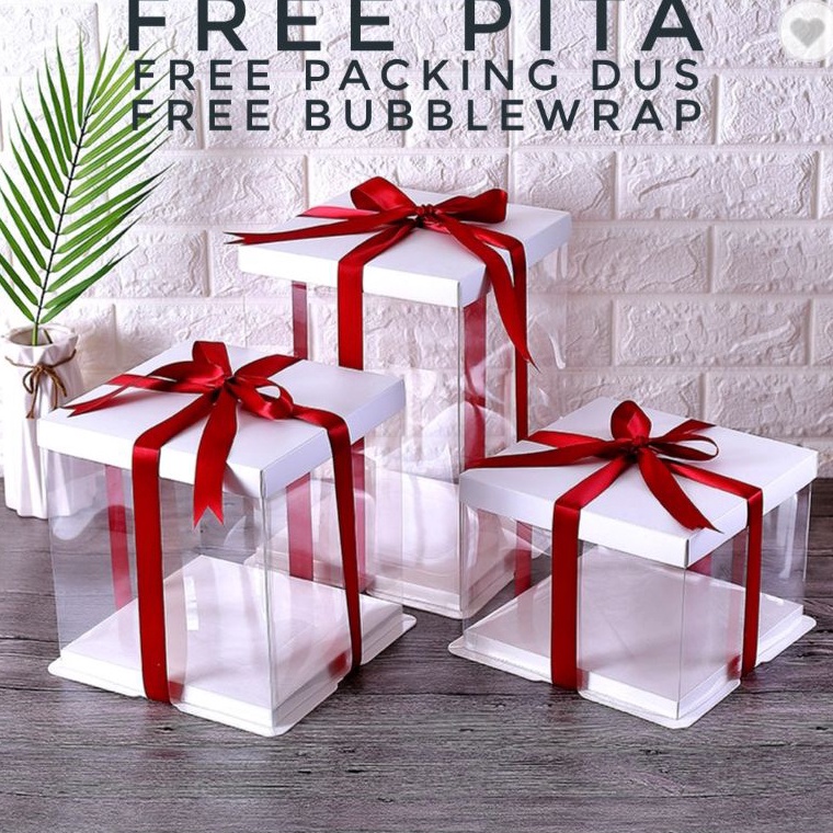 

Harga Spesial Cake Box Mika Dus Kue Kotak Kue Transparant 30x30 cm 4 Warna RVW