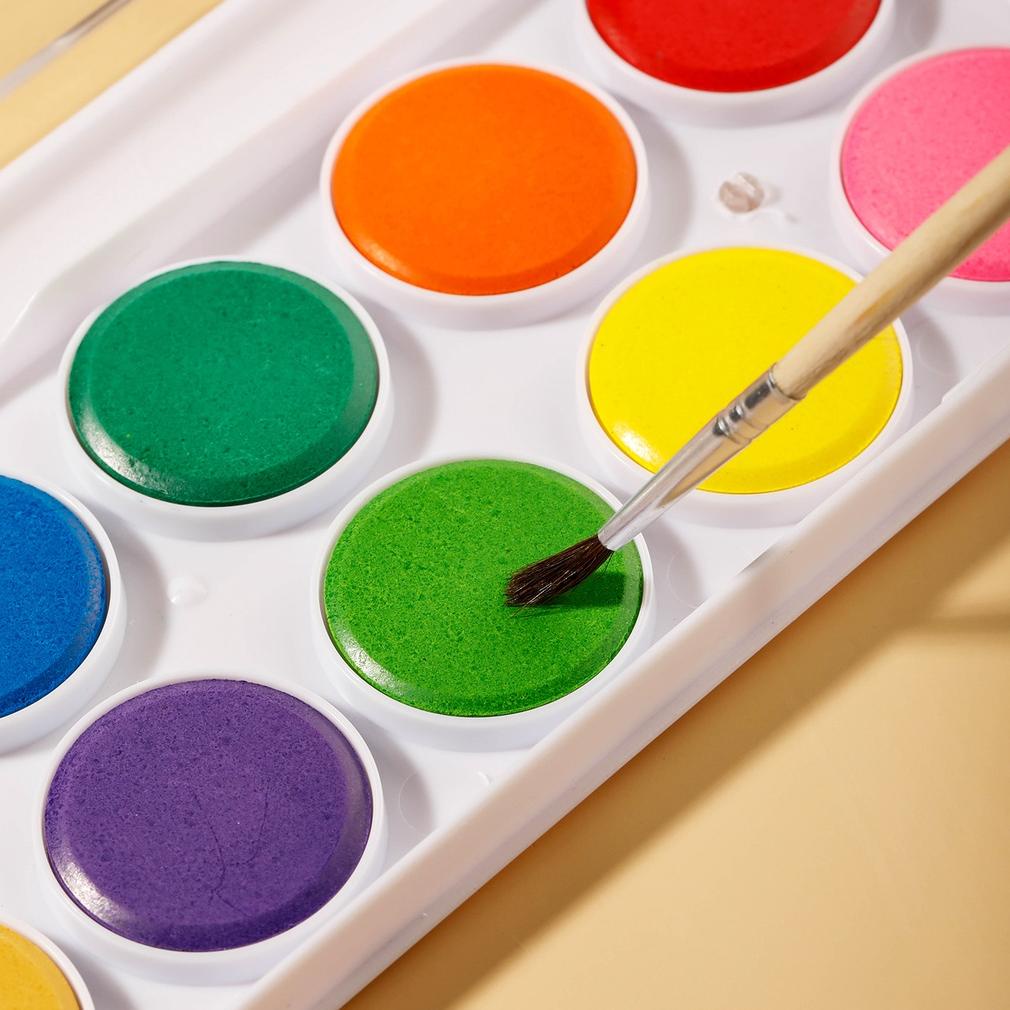 

8.8 Deli Watercolor Painting / Cat Air Padat 12 Warna Gratis Kuas Kualitas Tinggi Ec15-12 Grosir !!