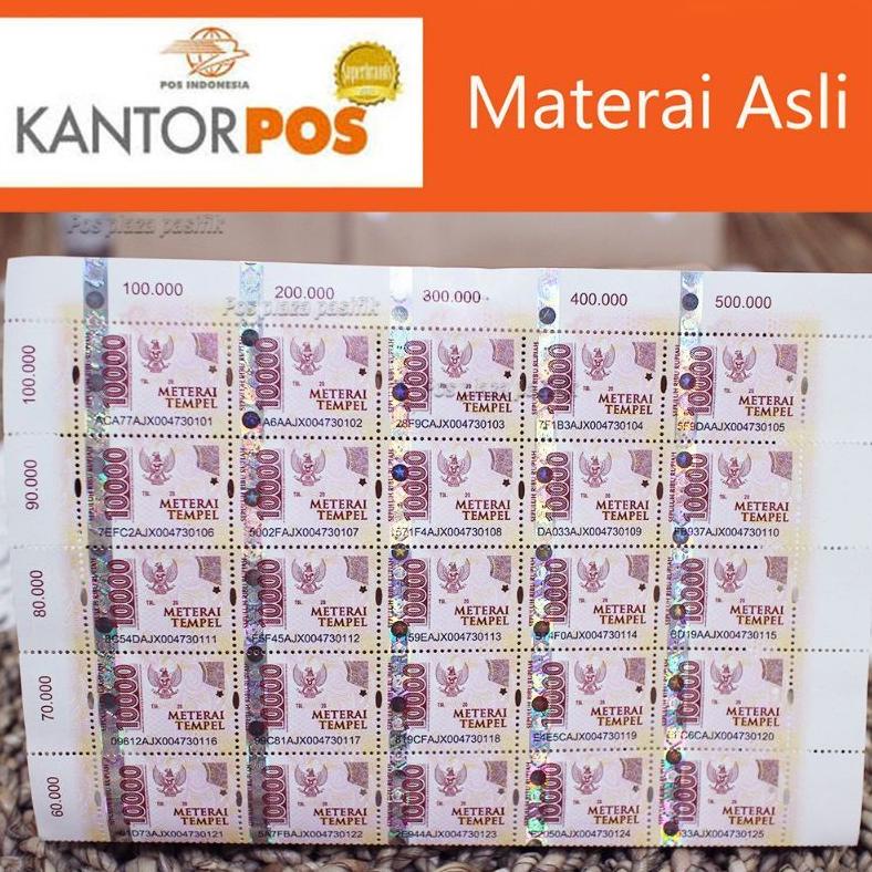 

8.8 [Discount] Materai Perangko Kantor Pos 10.000 10Pcs New !!