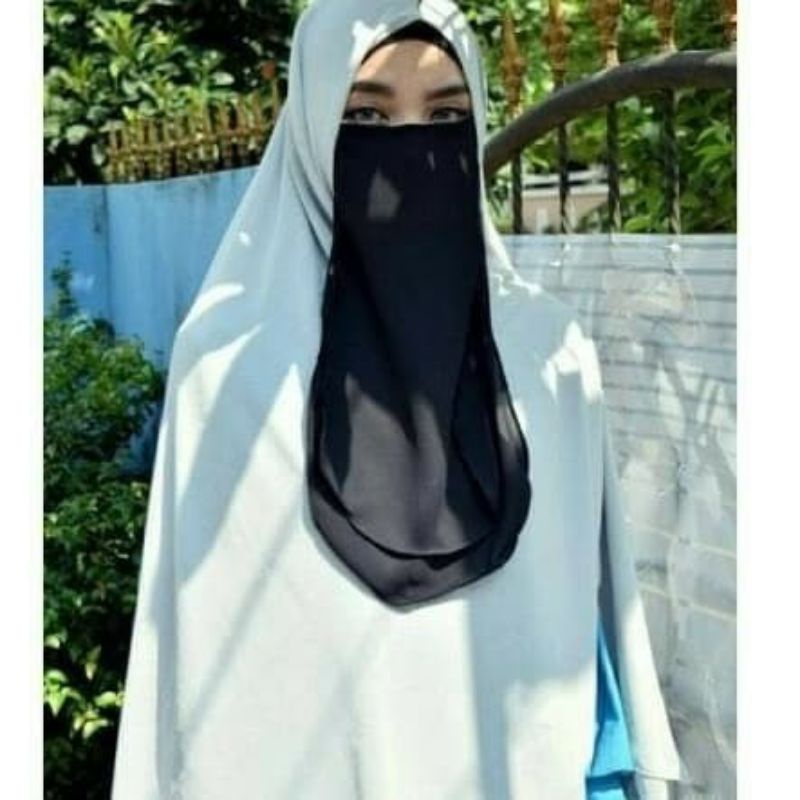 cadar tali 2layer/cadar sifon arab tanpa jahitan di bawah mata