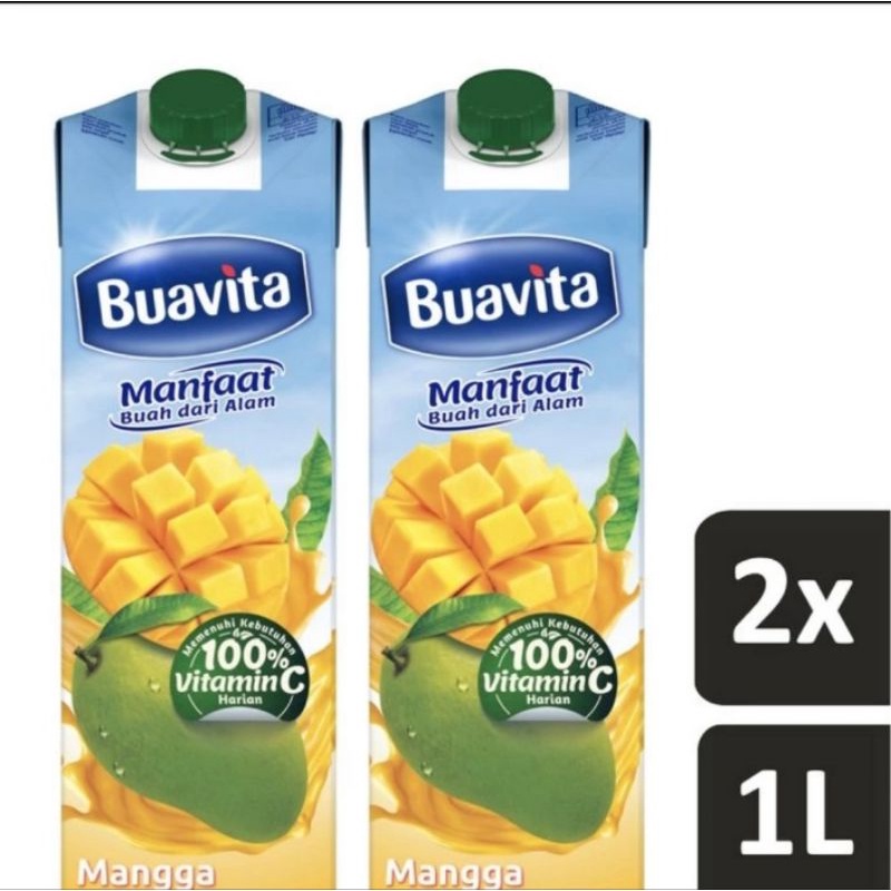 

Buavita Juice Mango Jus Kemasan Rasa Buah Mangga 1L 2pc