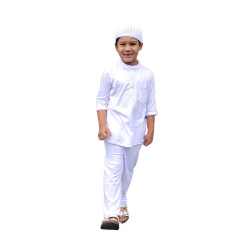 kaos kurta putih anak laki-laki raggakids set baju muslim Koko 2-10th