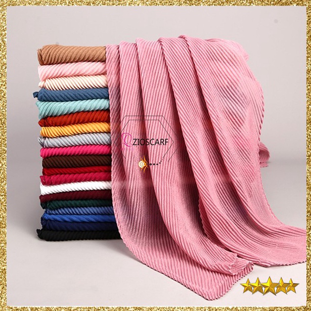 Ready PASHMINA PASMINA PLISKET MIRING A41 pleated shawl waffle scarf hijab plisket malaysia import Z