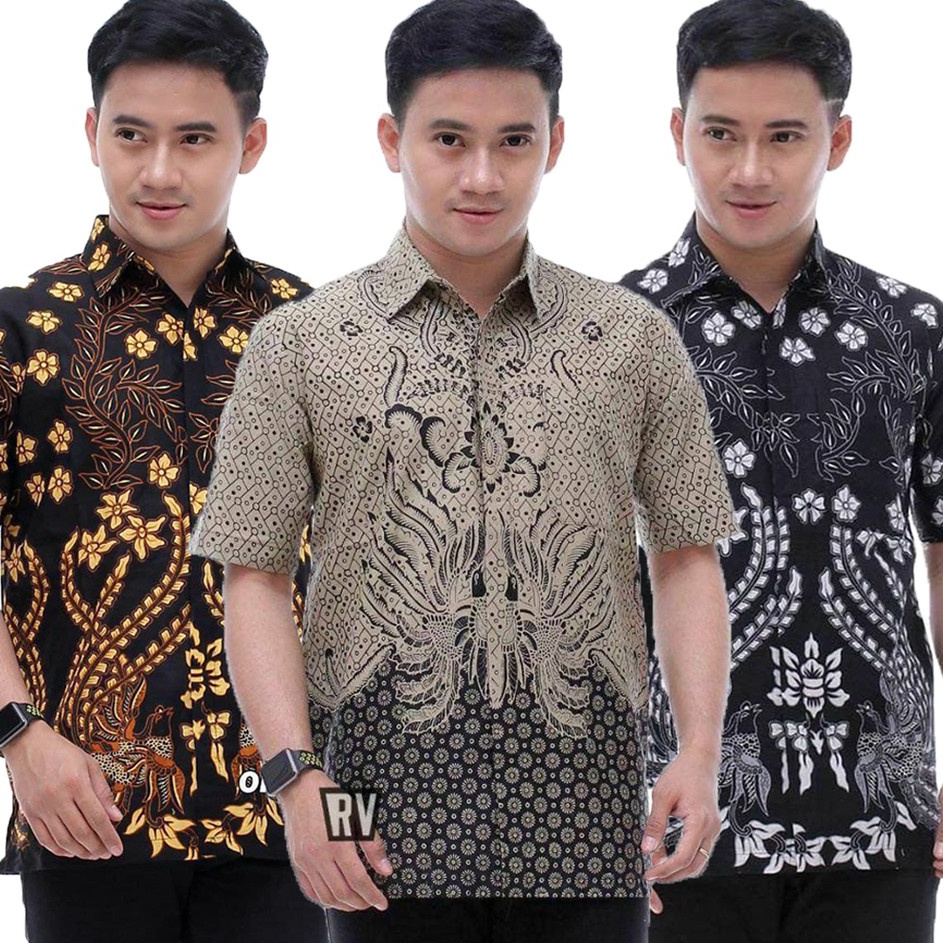 Terbaru Hem Batik Pria Lengan Pendek - Baju Batik Pria - Hem Batik Pria Jumbo M L XL XXL 3XL 4XL 5XL
