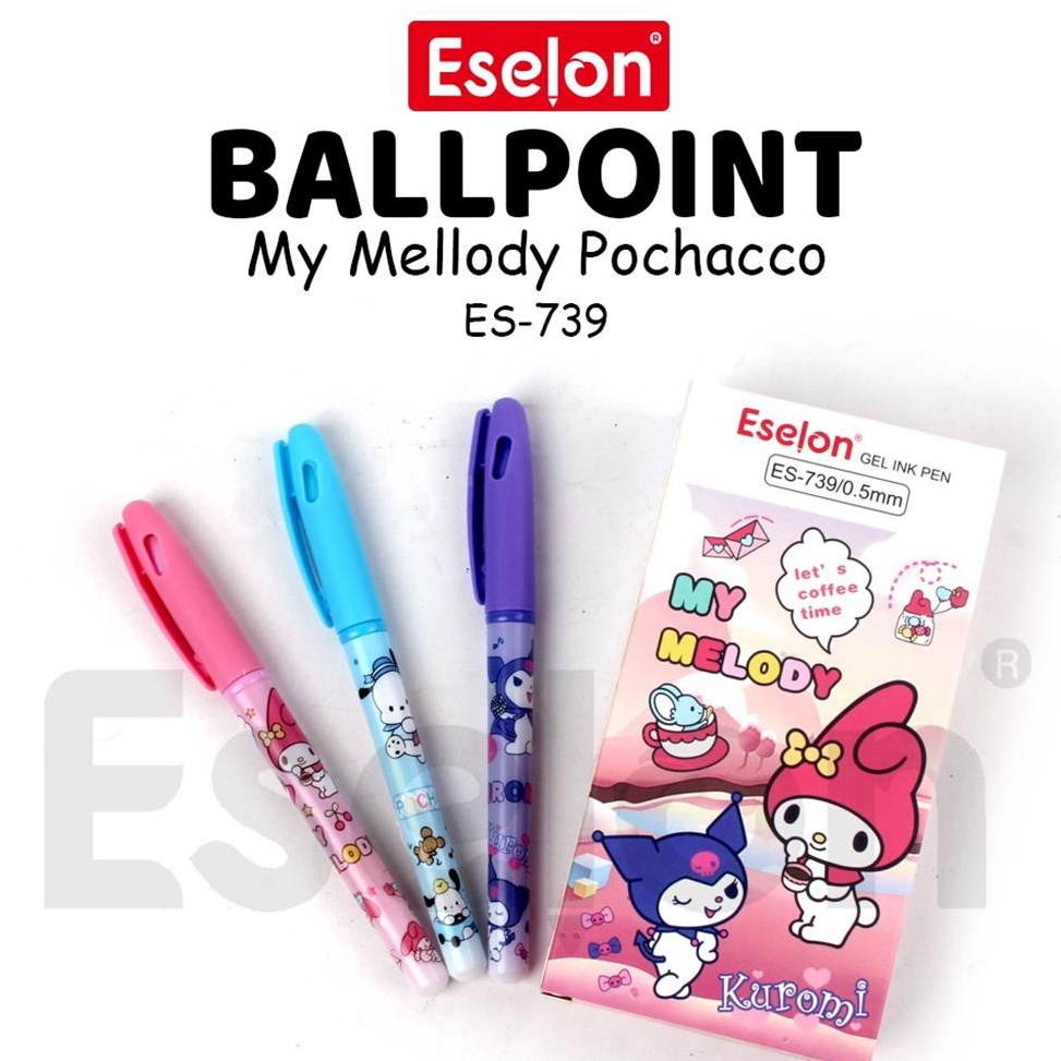 

>XC26619< 12PCS PULPEN GEL SANRIO / ESELON 739 / 1 PAK PULPEN FANCY