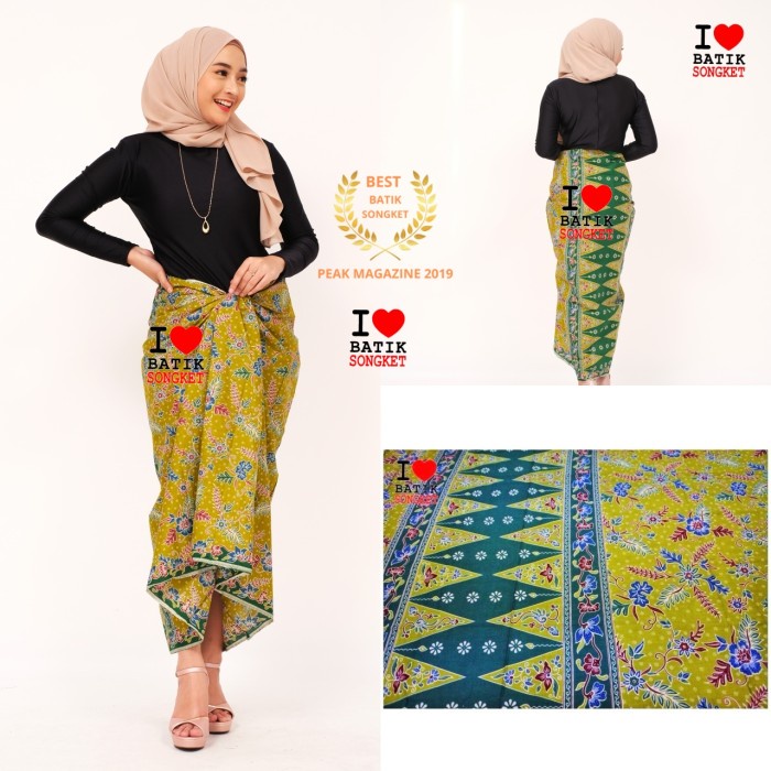 Terlaris Sarung Betawi Motif 21 Kain Batik Jakarta Hijau Encim Seragam Pns
