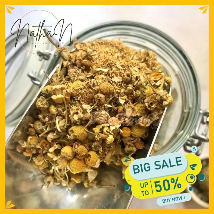 

BUNGA CHAMOMILE KERING / BUNGA CHAMOMILE / DRIED CHAMOMILE FLOWER 50GR