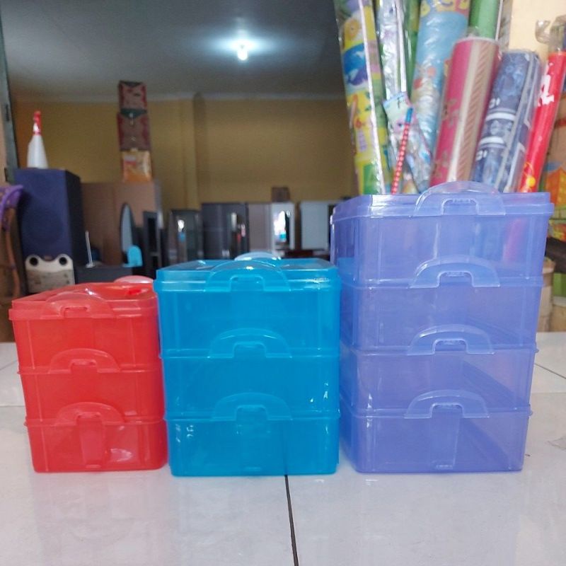 RANTANG SUSUN PLASTIK SEGI/LUNCH BOX SUSUN/RANTANG SUSUN PLASTIK SERBAGUNA